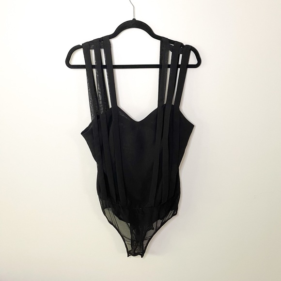 Urban Outfitters Double in Brass Chiffon Strappy Bodysuit Size Large - Picture 5 of 10